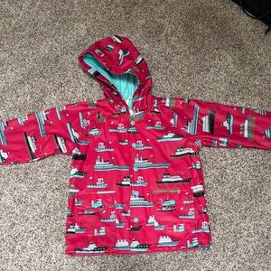 Hatley Red Ship Print Kids Raincoat